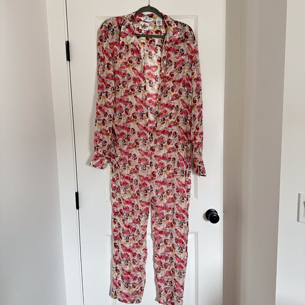 Fafi Adidas Rare Women's Sheer Jumpsuit size 40